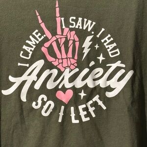 Army Green Anxiety long sleeve shirt or Hoodie